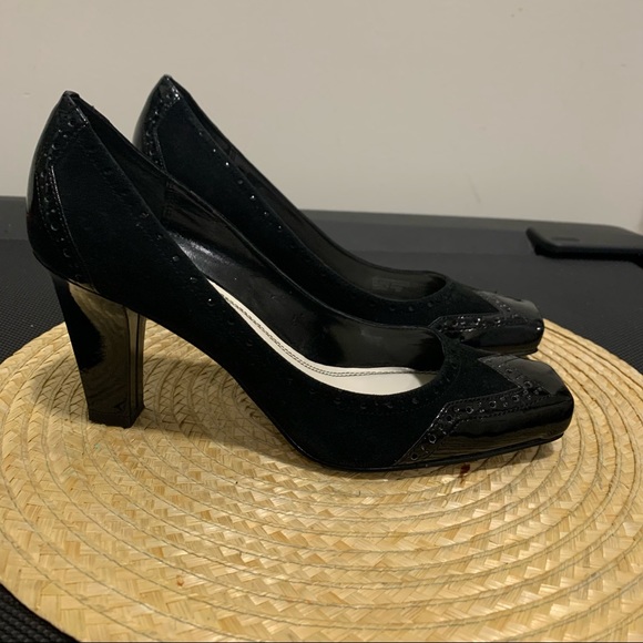 Franco Sarto Leather Oxford  Square Toe Classy 3.5” Heel Pump - Picture 6 of 16